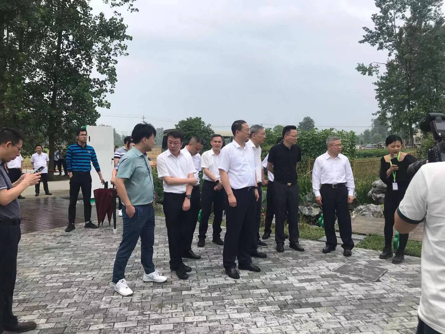 2021年6月3日，时任浙江省人民政府党组成员、副省长徐文光亲临金沙js9999777梅蓉村农村生活污水处理设施现场进行调研。